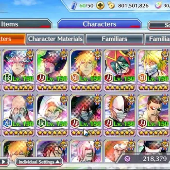 Bleach: Brave Souls Accounts High-End GLOBAL|30K Orbs|[11th Ulquiora,GrimJow],10th Ichigo,DT Ichigo,TYBW24 Renji,9th