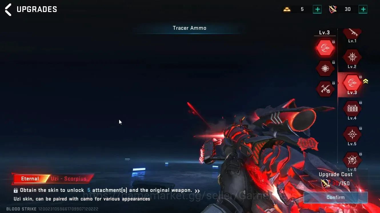 Blood Strike Accounts Collab Skin ASIA|ETERNAL Uzi-Scorpius Lv3|Collab OPM Saitama Parachute,Enzo Emote|ULTRA 7