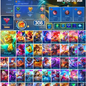 Mobile Legends: Bang Bang Collector #3884 308 Skins | Prime Granger, Claude & Yu Zhong image 1