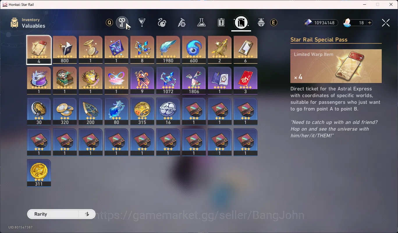 Honkai Star Rail Accounts Others ASIA | TL 70 | 23 Limit | Premium Team Phainon+FireFly+The Herta | Ther Herta+Sign |HSR066B 10