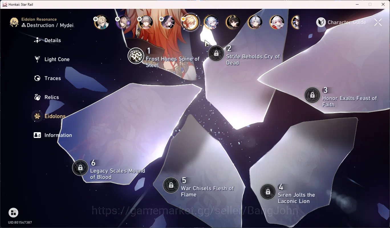Honkai Star Rail Accounts Others ASIA | TL 70 | 23 Limit | Premium Team Phainon+FireFly+The Herta | Ther Herta+Sign |HSR066B 13
