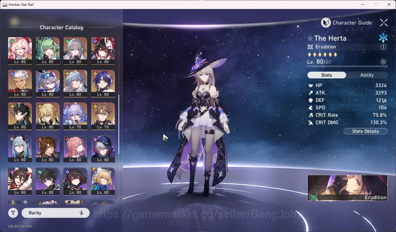 Honkai Star Rail Accounts Others ASIA | TL 70 | 23 Limit | Premium Team Phainon+FireFly+The Herta | Ther Herta+Sign |HSR066B 3