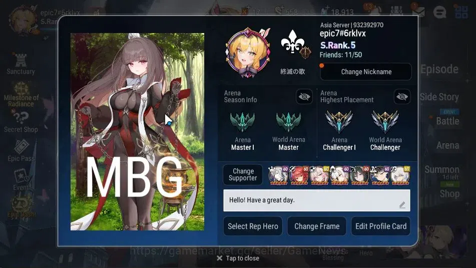 Epic Seven Accounts ASIA UnVerif|25 ML(Salome,LOTScales,BArunka,ZIO,GR image 2