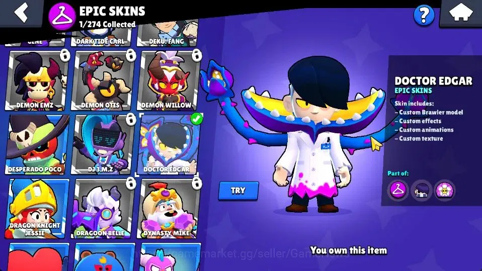 Brawl Stars Accounts 1007 Trophy|14 Brawlers 2 Max Lvl [Bo,Shelly]|4 Skins|1 Epic Skins|1,7K PP|CN ON|Take Email|BRS996 8