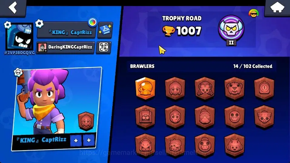 Brawl Stars Accounts 1007 Trophy|14 Brawlers 2 Max Lvl [Bo,Shelly]|4 Skins|1 Epic Skins|1,7K PP|CN ON|Take Email|BRS996 9