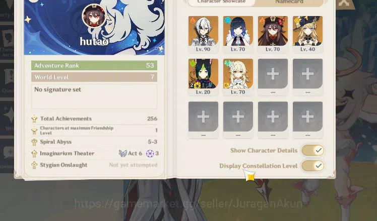 Genshin Impact Accounts Mid Game ASIA |AR 53 | 4 Limited + 3(*5Weapon) |Yelan,Navia,Arlec+Sign,Hu'Tao,Etc| TakeMail |Check 2