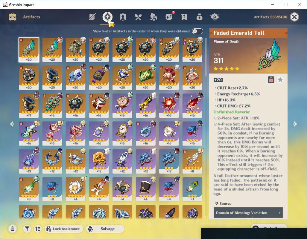 Genshin Impact Accounts Mid Game ASIA |AR 53 | 4 Limited + 3(*5Weapon) |Yelan,Navia,Arlec+Sign,Hu'Tao,Etc| TakeMail |Check 5