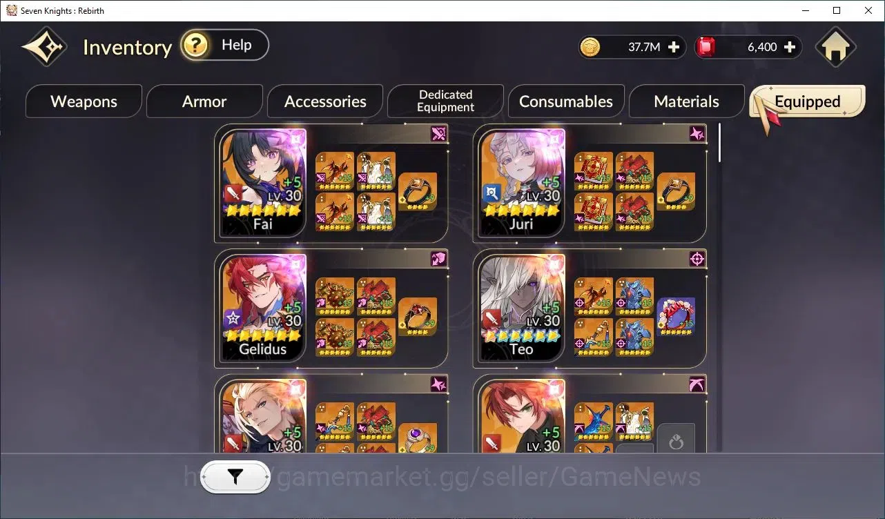 Seven Knights Re:Birth Accounts GLOBAL SEA|4 ex-7k[Fai,Melia,Juri,Gelidus] 16TC6+( image 13