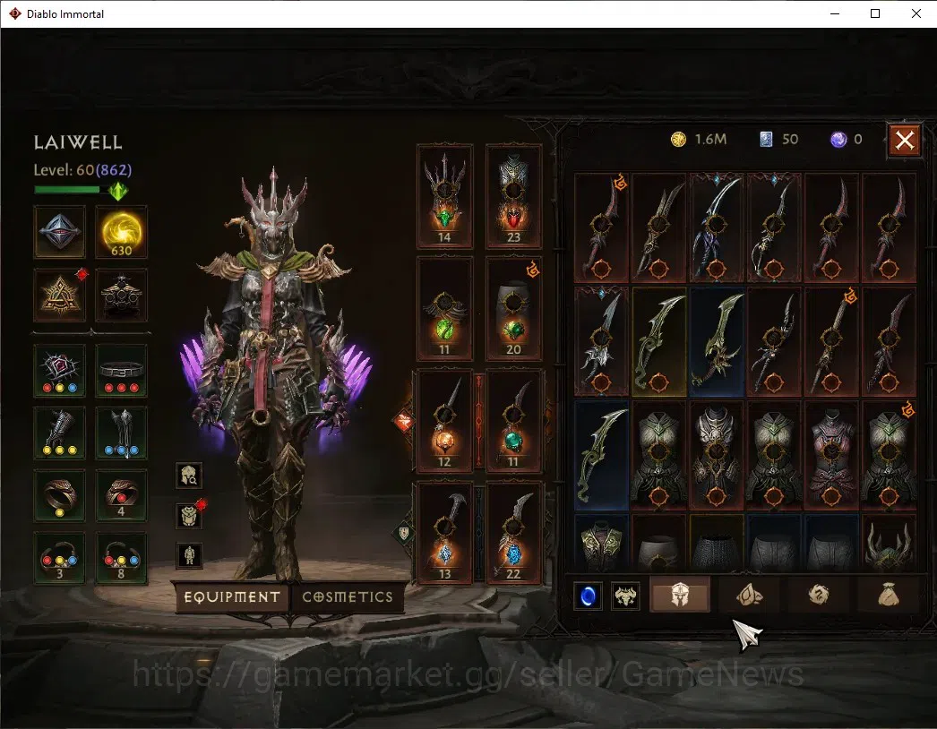Diablo Immortal Accounts NA  - high heaven |CS ON|Lv 60 (862)|Tempest|CR 44 image 6