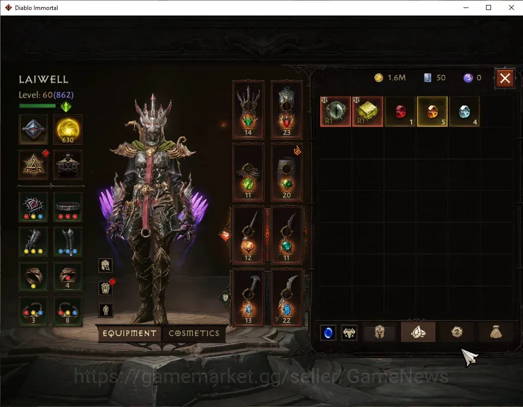 Diablo Immortal Accounts NA  - high heaven |CS ON|Lv 60 (862)|Tempest|CR 44 image 7