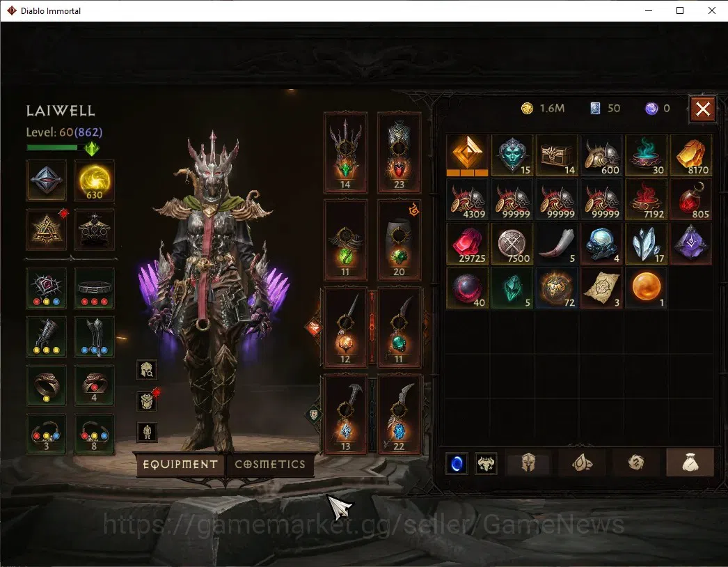 Diablo Immortal Accounts NA  - high heaven |CS ON|Lv 60 (862)|Tempest|CR 44 image 8