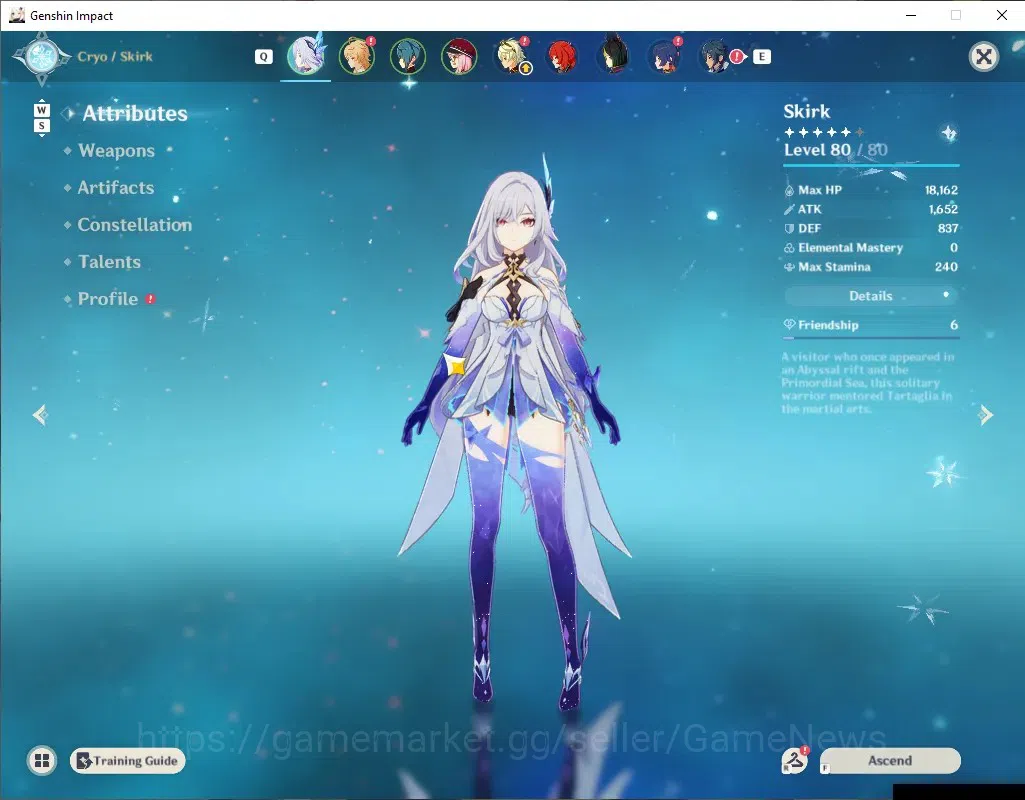 Genshin Impact Accounts ASIA|AR 42| 2 Limited + 1(*5 Weapon) | Skirk,Never image 3