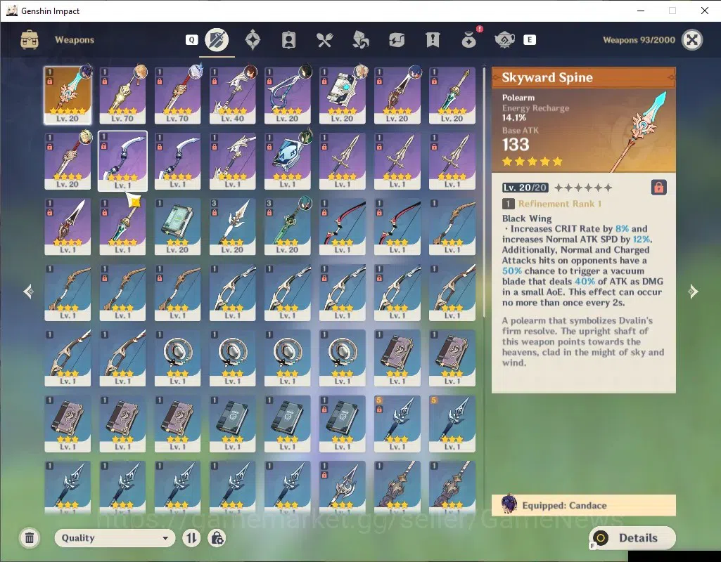 Genshin Impact Accounts ASIA|AR 42| 2 Limited + 1(*5 Weapon) | Skirk,Never image 5