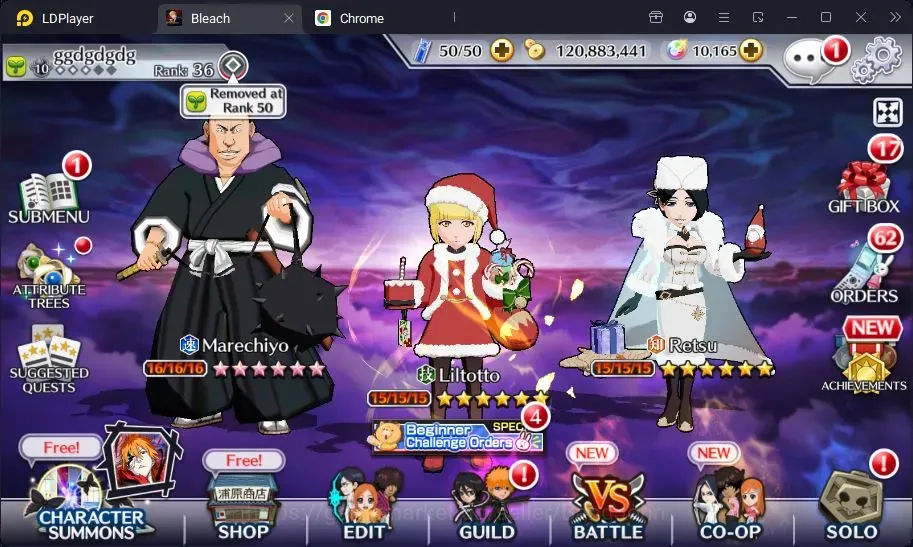 Bleach: Brave Souls Accounts Starter Global |92K BP+10K Orb|Fresh Story|Liltotto Cm24|Retsu 1
