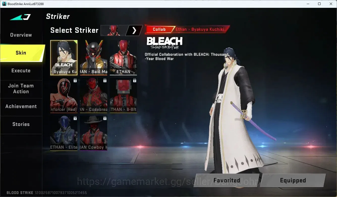 Blood Strike Accounts ASIA | BLEACH: Byakuya Kuchiki | Legendary Minigun image 6
