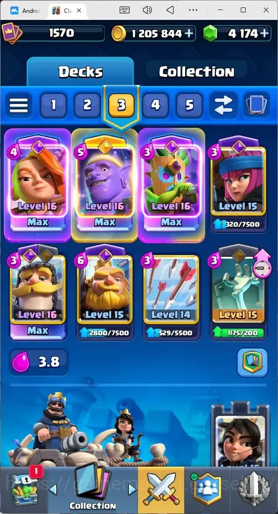 Clash Royale Accounts Mobile |KTL 15|Trophy 10084|Card 121|4 Max LV|1 He image 3