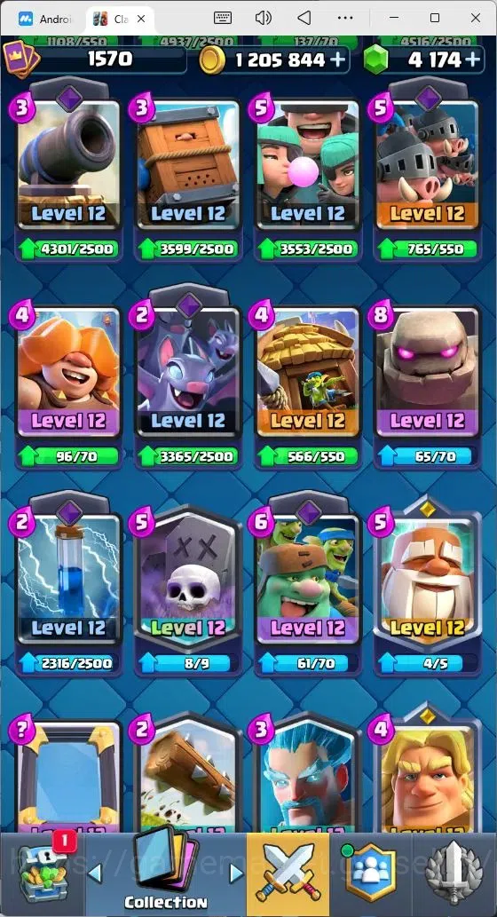 Clash Royale Accounts Mobile |KTL 15|Trophy 10084|Card 121|4 Max LV|1 He image 8