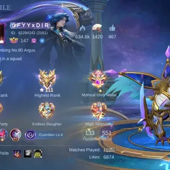 Mobile Legends: Bang Bang Accounts Collector Global|Skin 551|Mega|Legend Lunox,KOF Karina+Masha,Asprirant Guinevere,NeoBeast