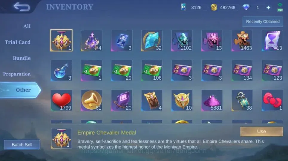 Mobile Legends: Bang Bang Accounts Global|Hero 132|Skin 426|Exalted|Legend Alucard,KO image 11