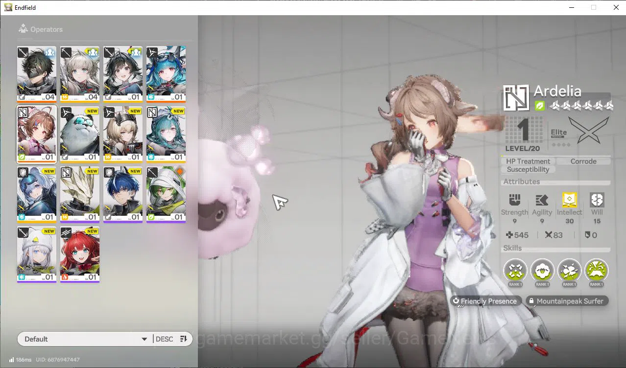 Arknights: Endfield Accounts NA/EU Lv2 | 2SSR (Ardelia,Last Rite) + 6SR Operators |2 5*WP |100 Oro+3 2