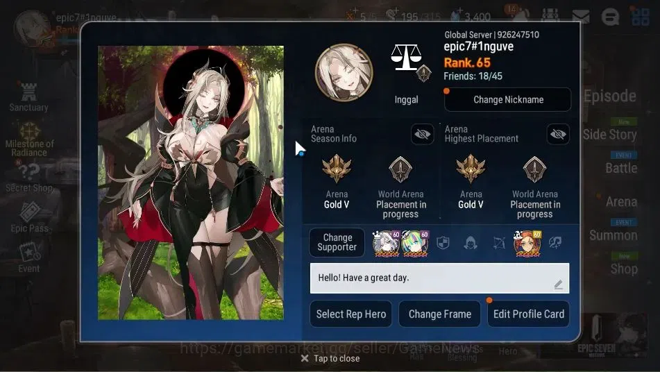 Epic Seven Accounts GLOBAL Unverif|New Era|13 ML(Salome,LOTScales,Etc) image 2