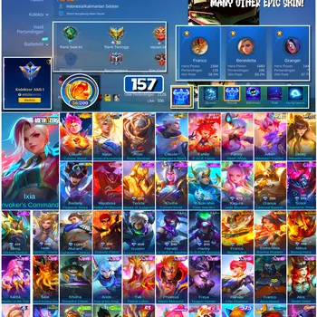 Mobile Legends: Bang Bang Accounts #4630 157 Skins | Ixia Invoker's Command (METROZERO) | Badang Pegasus Seiya (SAINT SEIYA