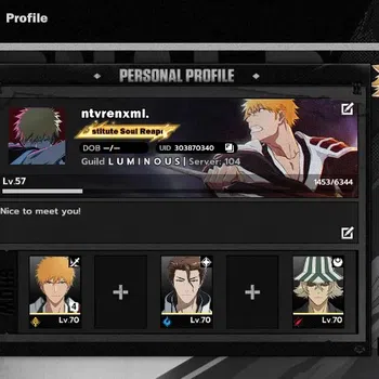BLEACH: Soul Resonance Accounts Nuverse SEA|Lv.57|5 SSR 2 Sign