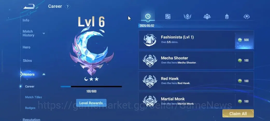 Honor of Kings Accounts Hero 12 Skin 5|Legend Yao,Rare LianPo,S6 Luara,Con image 4