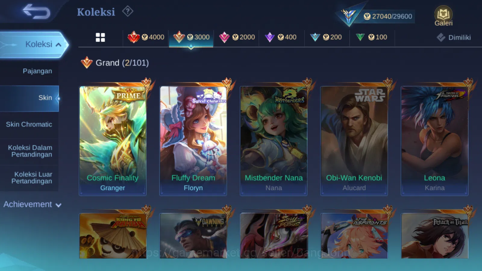 Mobile Legends: Bang Bang Accounts Hero 66 | skin 108 | prime granger | sanrio floryn image 12