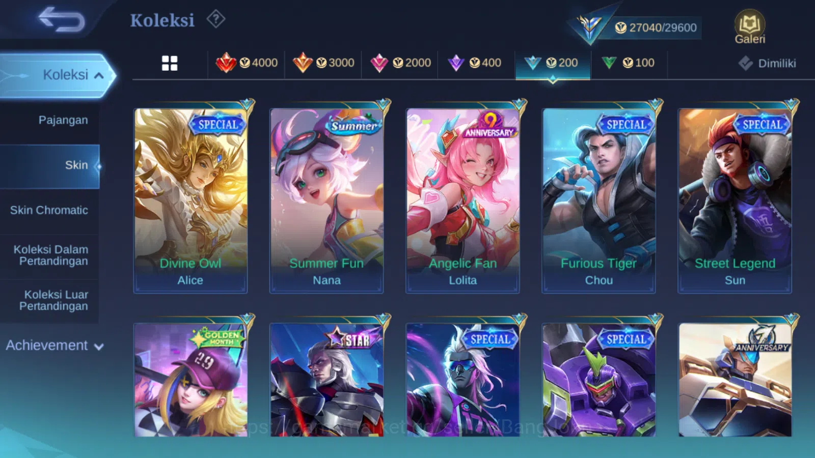 Mobile Legends: Bang Bang Accounts Hero 66 | skin 108 | prime granger | sanrio floryn image 15