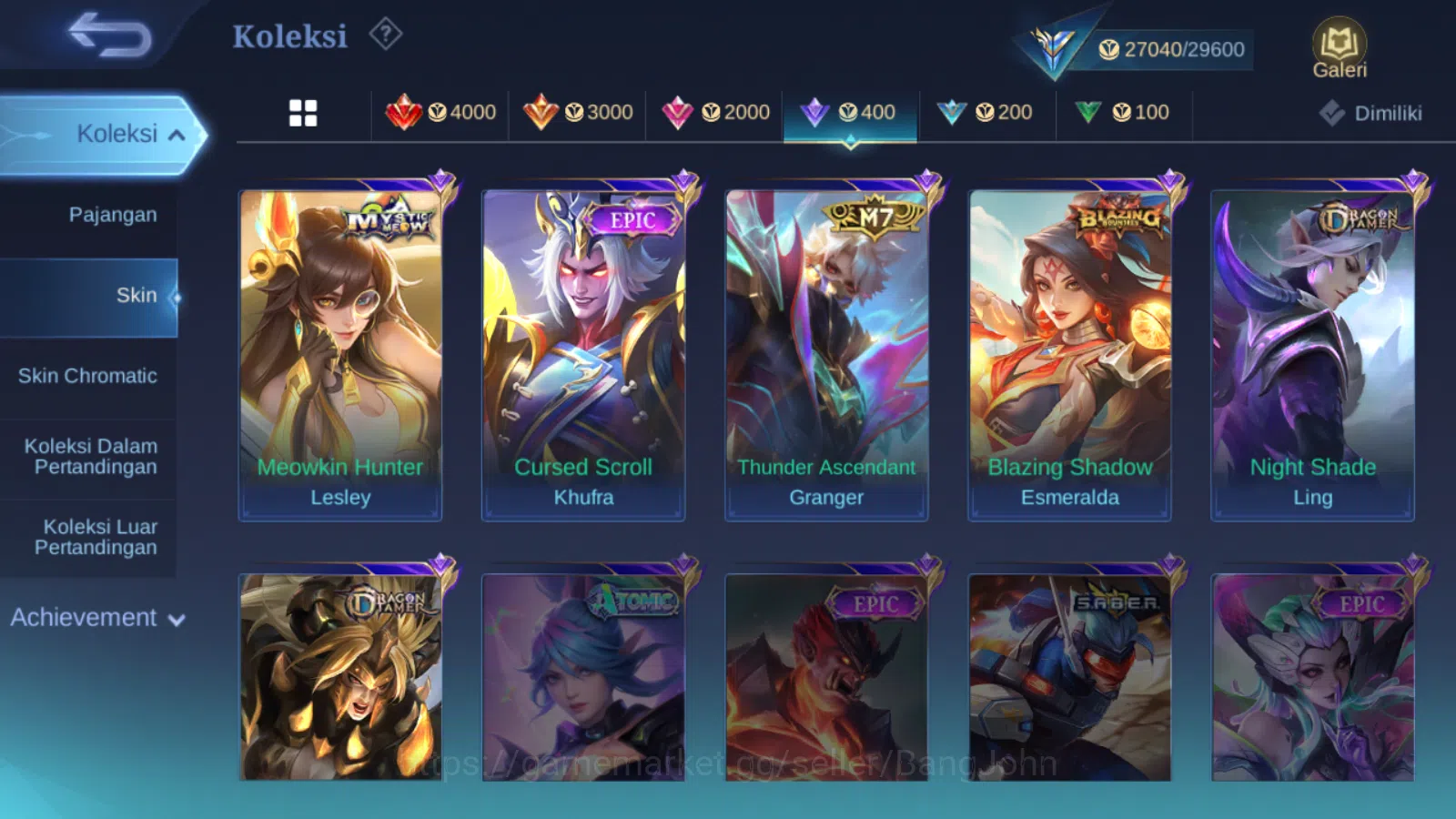 Mobile Legends: Bang Bang Accounts Hero 66 | skin 108 | prime granger | sanrio floryn image 4