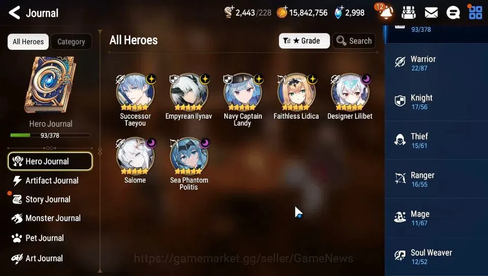 Epic Seven Accounts Starter GLOBAL Unverif|NewEra|7 ML(Salome,E Ilynav,SP Politis,Etc)+TA Coli,Setsuka,Landy,Etc|PoH ON|2,9K 6