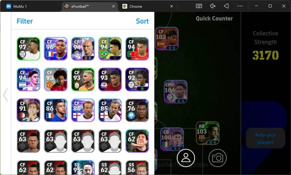 eFootball Accounts Mobile|PW 3170|Epic Cannavaro,Suárez,Rijkaard,Bell image 2