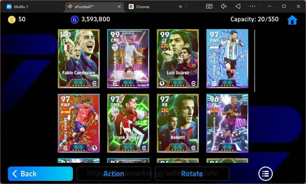 eFootball Accounts Mobile|PW 3170|Epic Cannavaro,Suárez,Rijkaard,Bell image 3