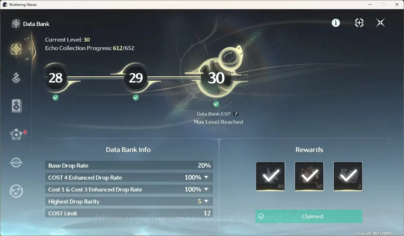 Wuthering Waves Accounts Others SEA|UL 54|Rank 6|4 Char Limited [Galbrena Rc2,Luuk Herssen Rc3]+Sign,Lucilla,Rebecca | Mc 5