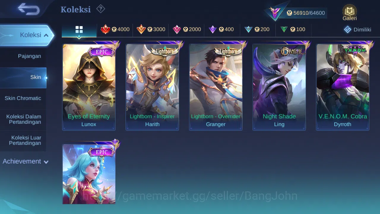 Mobile Legends: Bang Bang Accounts Others Hero 117 Skin 234 | Transformers Granger, Roger | CC Badang | Luckybox Haya 8