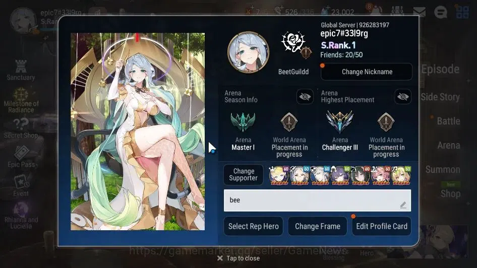 Epic Seven Accounts GLOBAL Unverif|New Era|18 ML(Rhianna&Luciella,Har  image 2