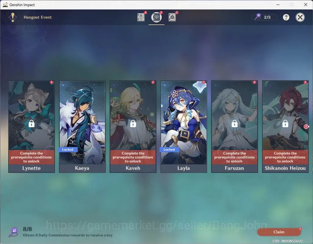 Genshin Impact Accounts ASIA|AR 54| 2 Limited |Xiao+Sign+C2,Furina |Mc Mal image 2