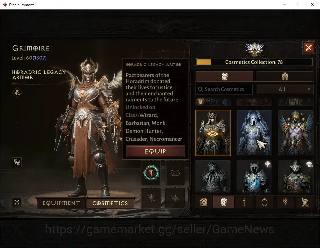 Diablo Immortal Accounts High-End SA - Halbu|CS OFF|Lv 60 (1307)|Monk|CR 54k|Reso 2546|Paragon Vanquisher|Inferno IX|9 13