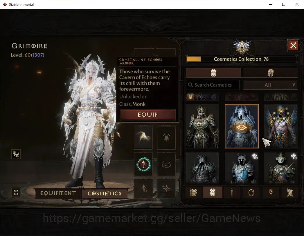Diablo Immortal Accounts High-End SA - Halbu|CS OFF|Lv 60 (1307)|Monk|CR 54k|Reso 2546|Paragon Vanquisher|Inferno IX|9 14