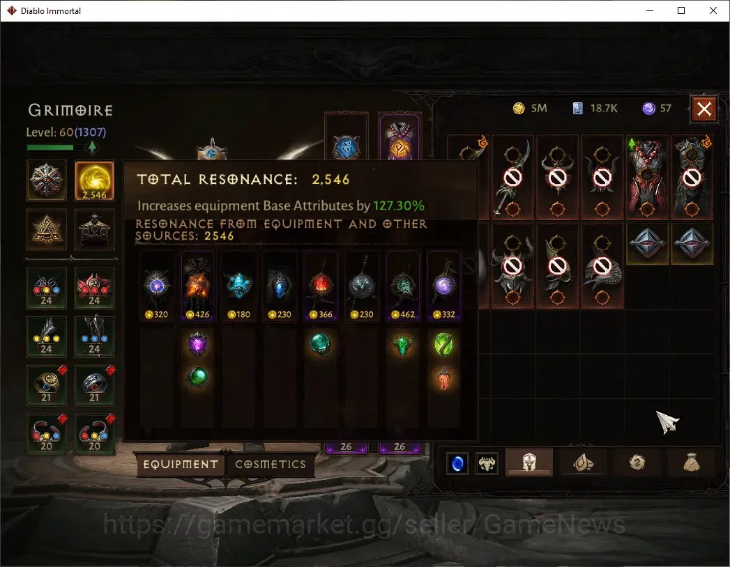 Diablo Immortal Accounts High-End SA - Halbu|CS OFF|Lv 60 (1307)|Monk|CR 54k|Reso 2546|Paragon Vanquisher|Inferno IX|9 4