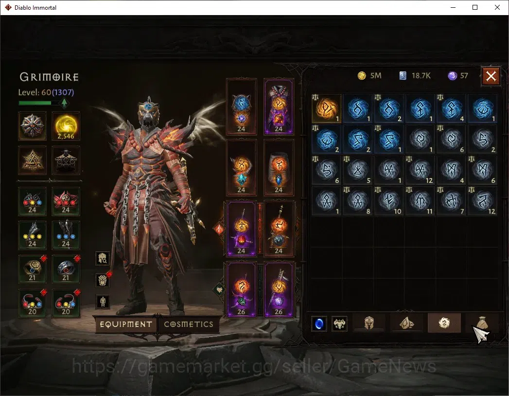 Diablo Immortal Accounts High-End SA - Halbu|CS OFF|Lv 60 (1307)|Monk|CR 54k|Reso 2546|Paragon Vanquisher|Inferno IX|9 7