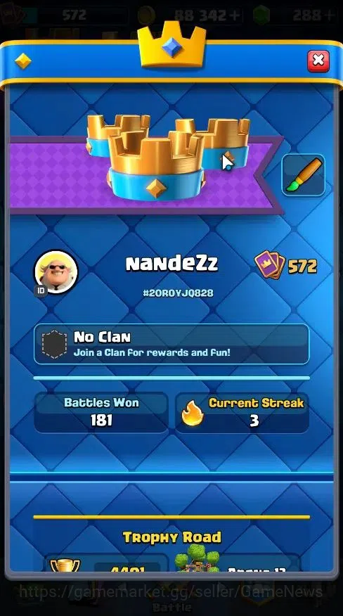 Clash Royale Accounts Lvl 572|Trophy 4401|KTL 10|Card 70/121|1 Hero,4 EV image 2