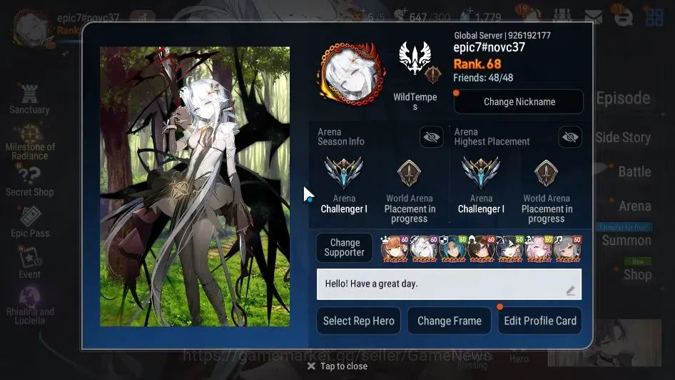 Epic Seven Accounts GLOBAL Unverif|New Era|17 ML(Salome,LOTScales,LC B image 2