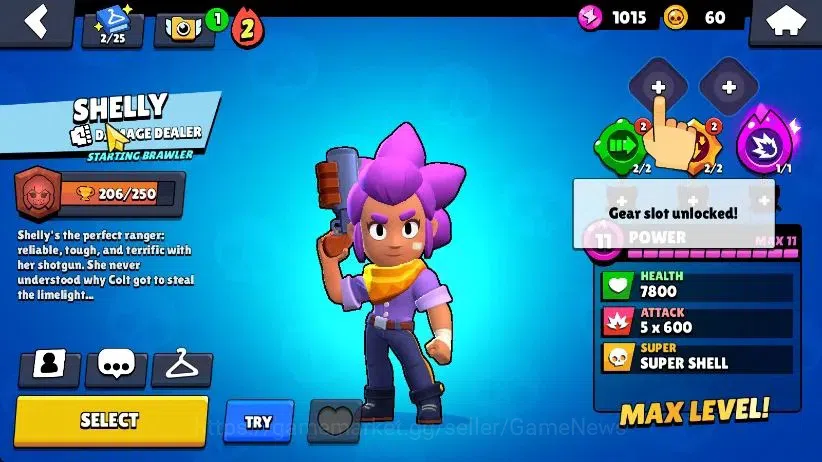 Brawl Stars Accounts 1012 Trophy|15 Brawler 4 Max Lvl [Lily,Edgar,Bo,Shelly]|1Myth Skins [Starr Patrol Juju] 1Epic [Amazing 11