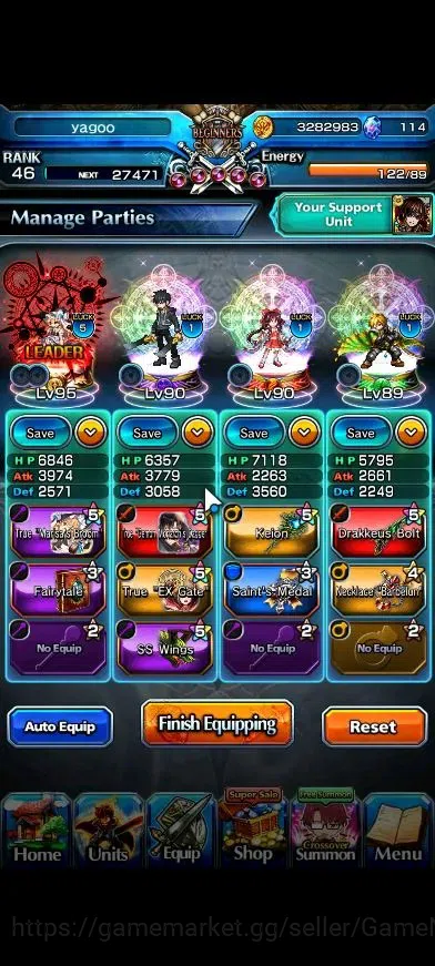 Grand Summoners Accounts GlobalRank 46|3 Ascend+2 TW|2x Sung Jinwoo+TW,Mari image 3