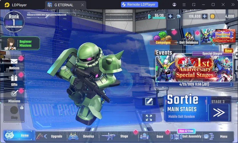 SD Gundam G Generation ETERNAL Accounts Global Rank 1 | FreshStory | 100+K Diamond, Selector Banner On, 8Gundam SSR+ 2Supp 7