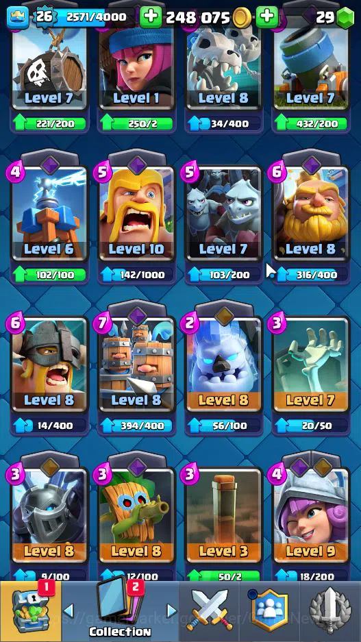 Clash Royale Accounts Lv 26|Trophy 4046|KTL 10|Limited Skin|Card 79|1 HE image 7