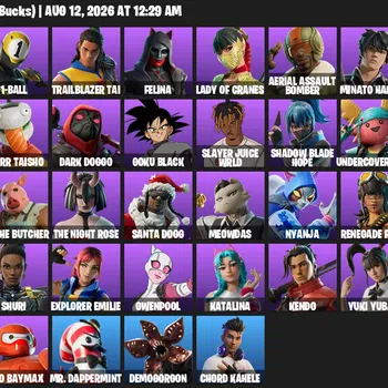 Fortnite Accounts 46 Skins | 88 Pickaxes | 52 Emotes | 46 Gliders | Level 759 | All Platforms | Goku Black, Demogorgon