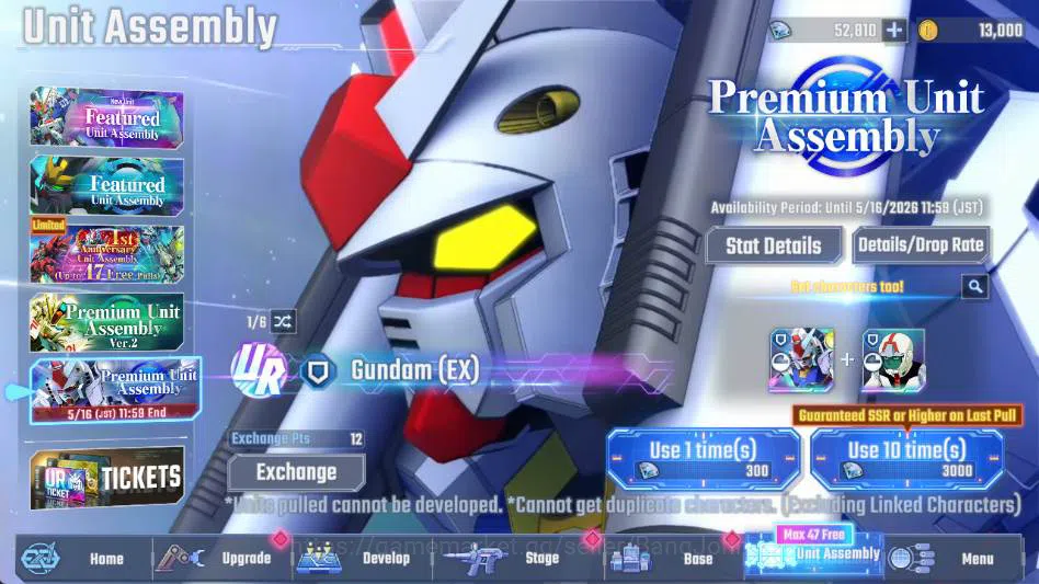 SD Gundam G Generation ETERNAL Accounts global rank 4, 52k DM, 10 UR unit, 8 char, 3 suppo image 4